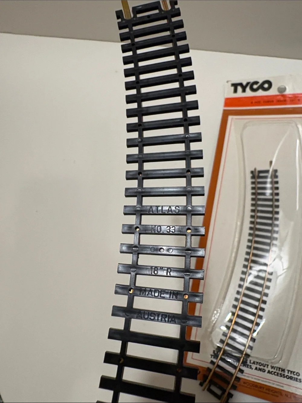 Tyco train track, HO scale.